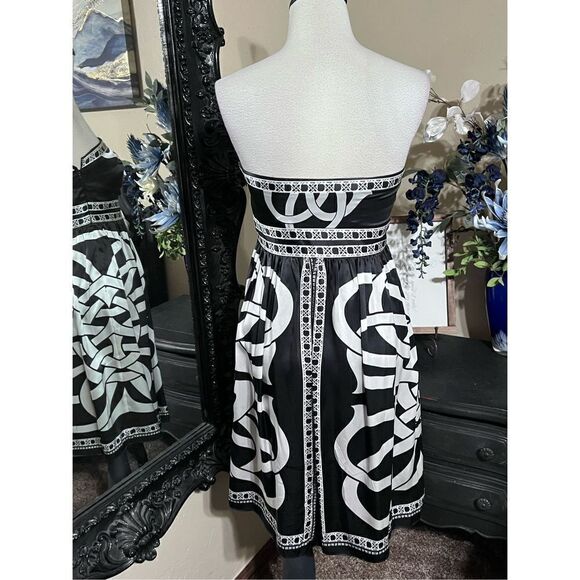 White House Black Market Strapless Silk Mini Dress Size 2 - Picture 3 of 4
